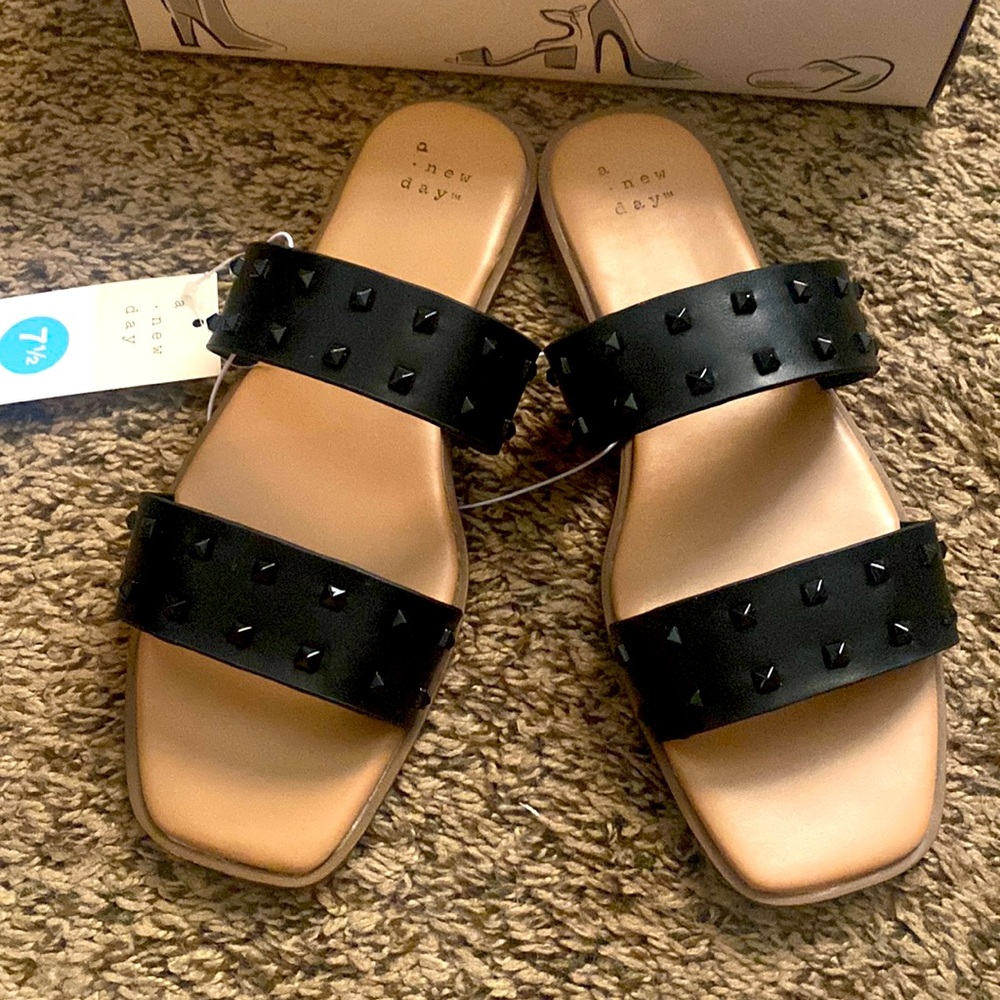 Black Studded Sandals